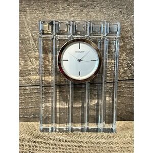 MARQUIS BY WATERFORD CRYSTAL | QUADRATA LARGE CLOCK 125311 RARE DESK LEAD